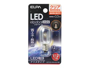 【クリックでお店のこの商品のページへ】LDT1CL-G-E12-G106 LED装飾電球シリーズ(ナツメ球タイプ)口金E12・クリア電球色