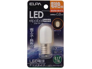 【クリックでお店のこの商品のページへ】LDT1L-G-E17-G111 LED装飾電球シリーズ(ナツメ球タイプ)口金E17・電球色