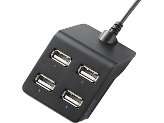 【クリックでお店のこの商品のページへ】U2H-E415BBK トップポートタイプ バスパワー専用4ポート USB2.0ハブ/1.5m