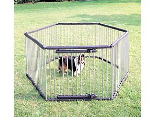 【クリックで詳細表示】【パイプ製ペットサークル】UCS-106/ダークブラウン