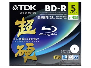 【クリックでお店のこの商品のページへ】BRV25HCPWB5A Blu-rayディスク録画用 超硬シリーズ ホワイト・ディスク 1層25GB 5枚