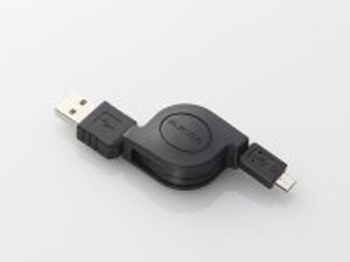 【クリックで詳細表示】巻き取り式データ転送・充電USBケーブル[USB A ⇔ USB Micro-B] MPA-AMBIRLC08BK