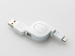 【クリックで詳細表示】巻き取り式データ転送・充電USBケーブル[USB A ⇔ USB Micro-B] MPA-AMBIRLC08WH