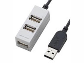 【クリックで詳細表示】U2H-TZ303BSV 3ポートUSBハブ(バスパワー専用) シルバー