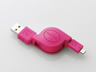 【クリックで詳細表示】巻き取り式データ転送・充電USBケーブル[USB A ⇔ USB Micro-B] MPA-AMBIRLC08PN