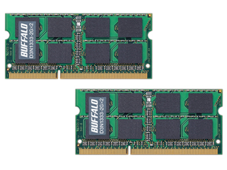 【クリックで詳細表示】D3N1333-2GX2 PC3-10600 204Pin用 DIMM 2枚