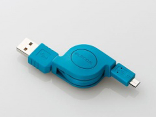 【クリックで詳細表示】巻き取り式データ転送・充電USBケーブル[USB A ⇔ USB Micro-B] MPA-AMBIRLC08BU