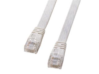 【クリックで詳細表示】エンハンスド6フラットケーブル(ホワイト) KB-FL6E-10