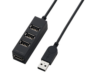 【クリックでお店のこの商品のページへ】4ポートUSBハブ(バスパワー専用) 全長2.0m U2H-TZ420BBK ブラック