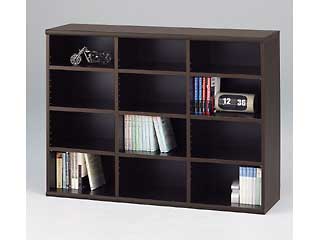 【クリックで詳細表示】【見せる収納】DISPLAY RACK (ディスプレイラック) DSP-ブックシェルフ3列 ウォールナット 【組立家具】