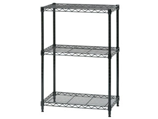 【クリックで詳細表示】【カラーメタルラック W55 3段】 プレミアムブラック CMM-55083