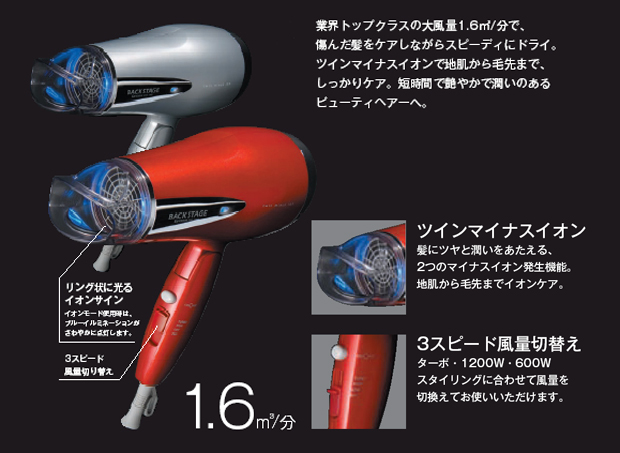 Khd 1385 R レッド マイナスイオンドライヤー Back Stage ムラウチドットコム
