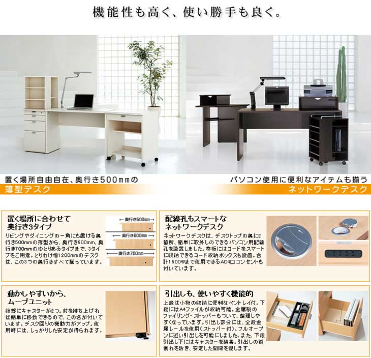 ニューワークスタジオ】 ネットワークデスク 幅1500 DD-153-DA（ディープダーク） 【 ムラウチドットコム 】