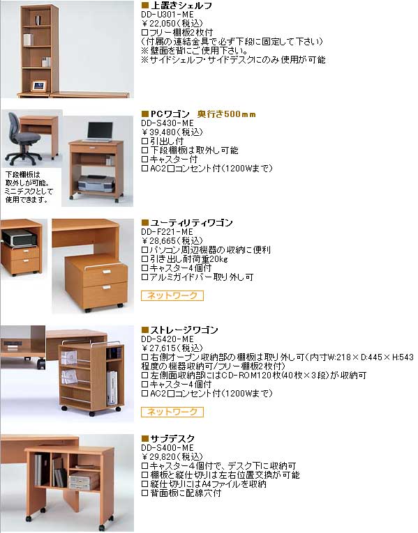 ニューワークスタジオ】 サイドデスク 奥行500タイプ DD-F250-DA（ディープダーク） 【 ムラウチドットコム 】