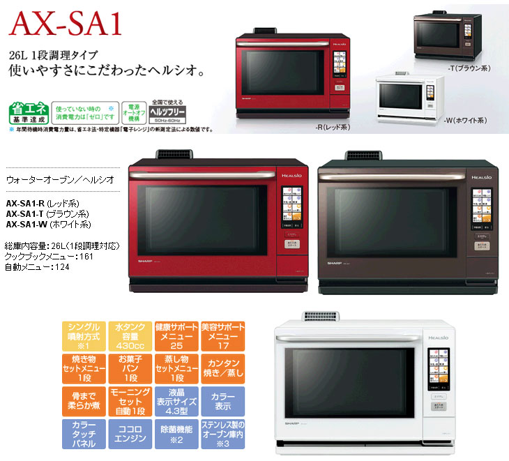 送料無料激安祭 ザッカ123シャープ ヘルシオ 無線LAN機能対応 プレミアムタイプ 30L 2段調理 AX-XA20-R レッド 