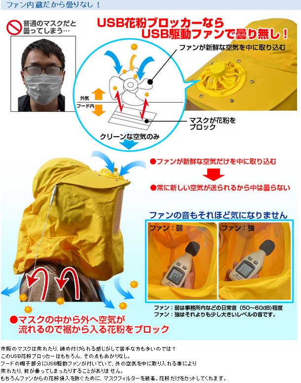 メーカー在庫限り 花粉から鉄壁ガード Usb花粉ブロッカー Uspolblk ムラウチドットコム