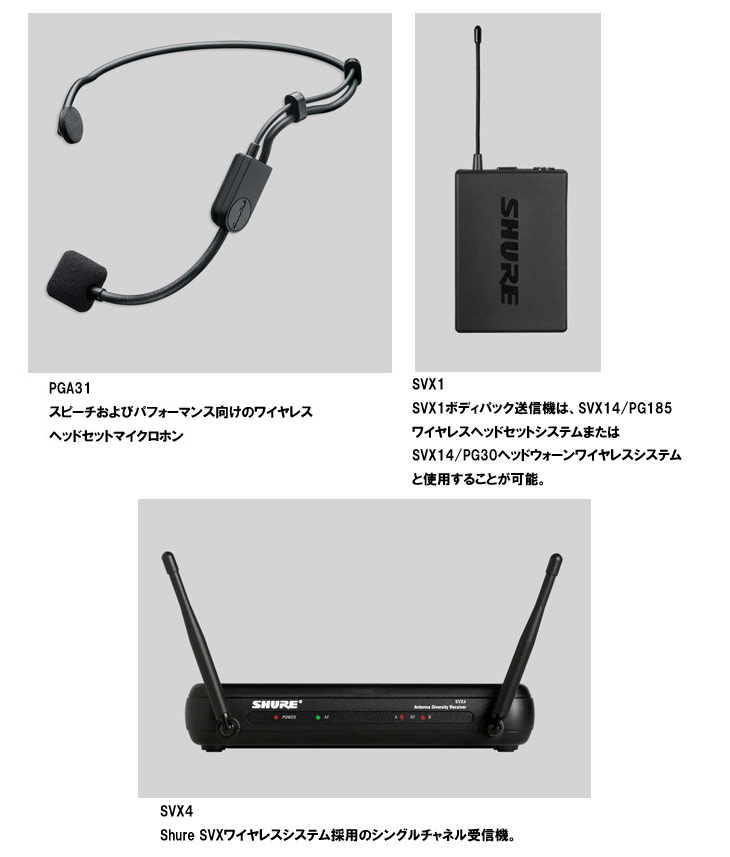 ひし型 SVX14/PGA31 ワイヤレスマイクセット - 通販
