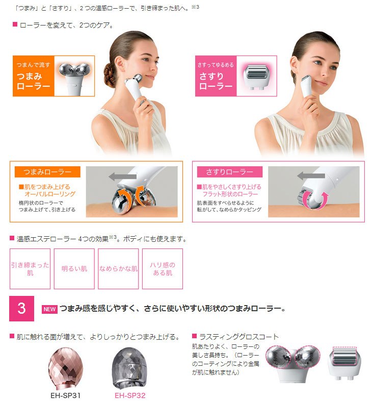 経典 温感エステローラー ローラー式美容器 パナソニック シルバー調 EH-SP32-S その他