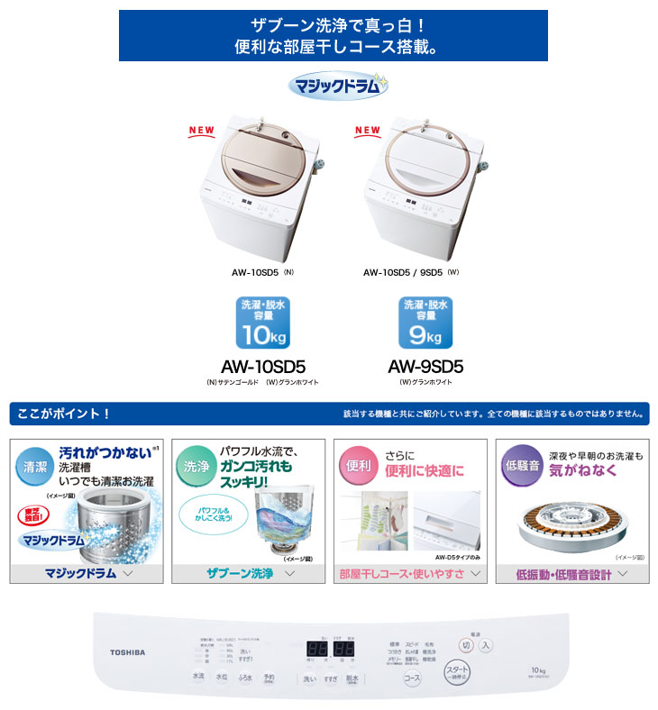 未使用 未開封アウトレット品 Aw 9sd5 W 全自動洗濯機 マジックドラム グランホワイト ムラウチドットコム