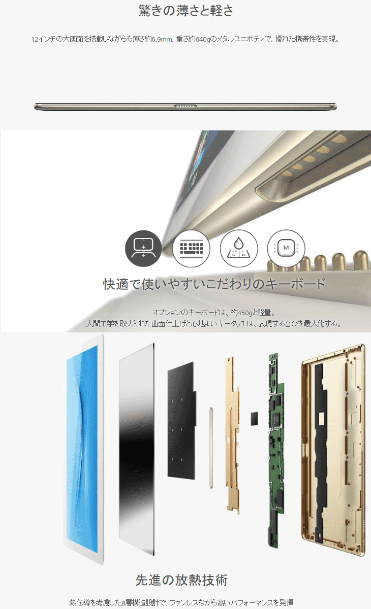 PC/タブレット タブレット 12型Windowsタブレット Wi-Fiモデル HUAWEI MateBook M5 256GB HZ-W19 