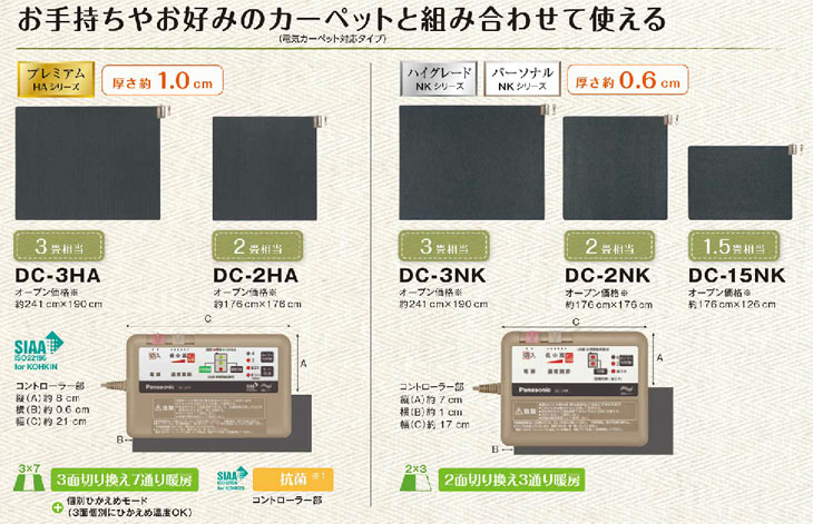 DC-2NK 着せかえカーペット用ヒーター【2畳相当】 【 ムラウチドット 