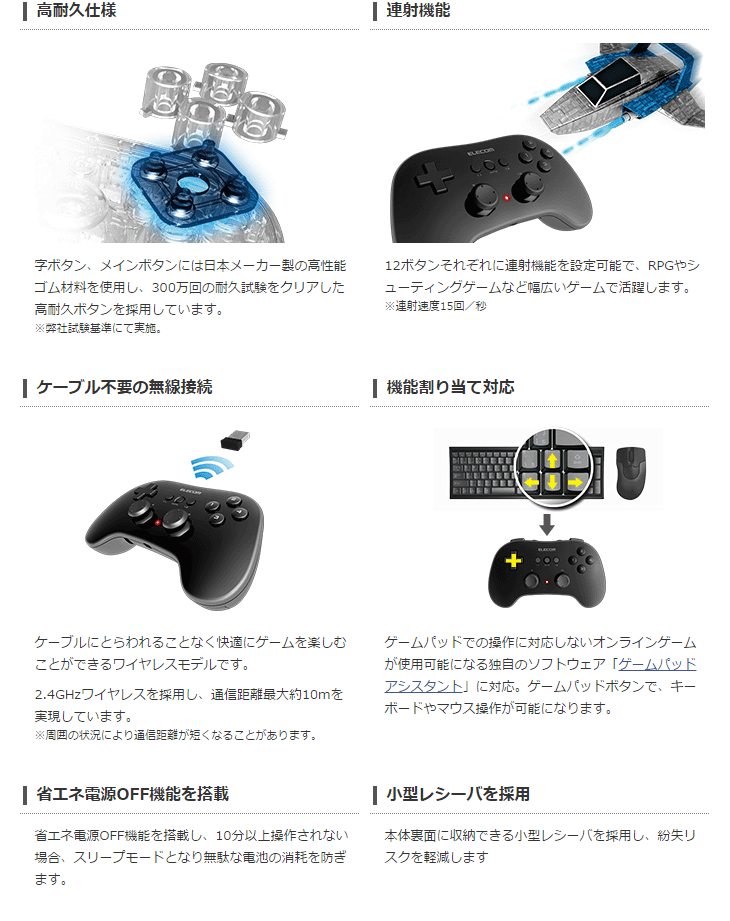 数量は多 エレコム F Jc U3912tbk ブラック 300万回耐久試験クリア 高耐久ボタン 日本メーカー製 採用 連射 12ボタン 小型軽量 ゲームパッド ワイヤレス パソコン周辺機器 Indonesiadevelopmentforum Com