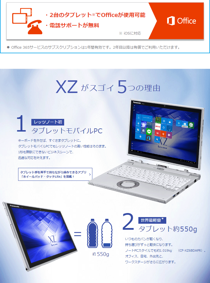 12.0型タブレットPC Win10 Homeモデル Let's note XZ6 CF-XZ6BDAPR