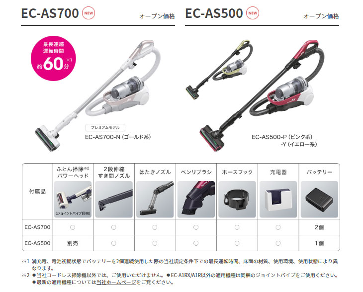 Ec As500 Y コードレスキャニスターサイクロン掃除機 Ractive Air イエロー系 ムラウチドットコム