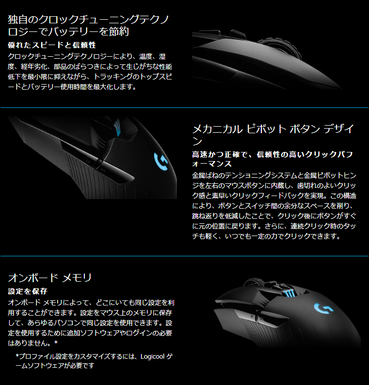Powerplay対応 Lightspeedワイヤレスゲーミングマウス G903 ムラウチドットコム