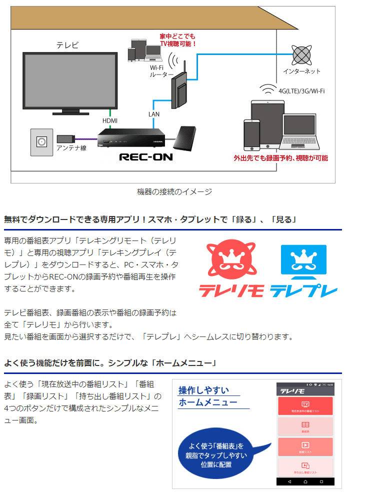 3番組同時録画対応ハードディスクレコーダー Rec On 1tb Hvtr T3hd1t ムラウチドットコム
