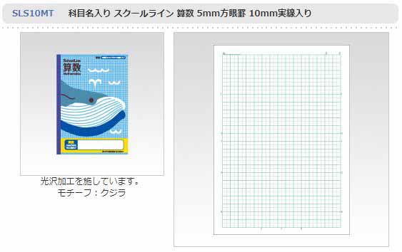 科目名入り スクールライン 算数 5mm方眼罫 10mm実線入り Sls10mt ムラウチドットコム
