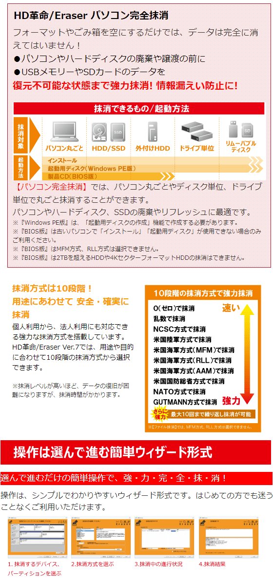 最安値挑戦 アーク情報システム HD革命 Eraser Ver.7 パソコン完全抹消 通常版 qdtek.vn