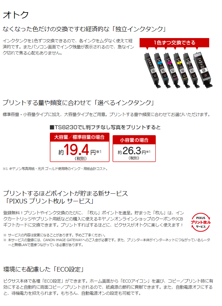 在庫限り】A4インクジェット複合機 ピクサス PIXUS TS8230 2993C001 