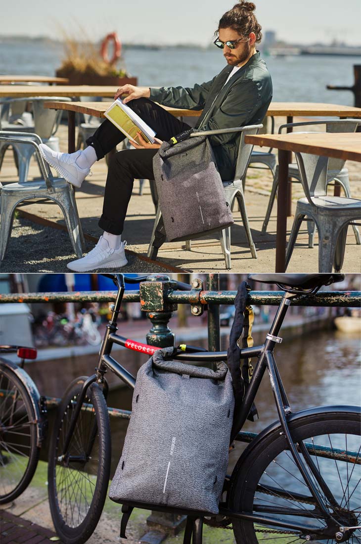 Bobby Urban スリ防止・防刃・撥水・衝撃吸収 多機能リュック 容量22 