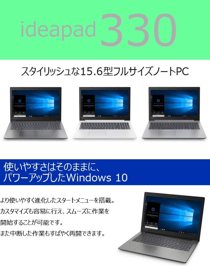 PC/タブレット ノートPC オークション商品】15.6型ノートPC ideapad 330（Ryzen 3/4GBメモリ 