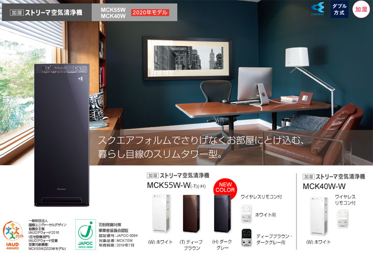 MCK55W-T（ディープブラウン） 加湿ストリーマ空気清浄機 【 ムラウチドットコム 】