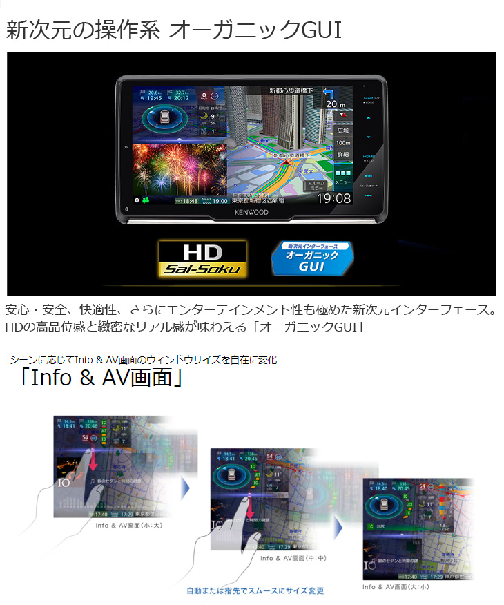 MDV-M907HDF Sai-Soku/彩速ナビゲーション 9V型フローティングモデル DVD/USB/SD AVナビゲーション 【  ムラウチドットコム 】