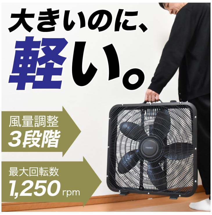 でかくてうるさいけど圧倒的風量！ 俺の薄型ボックス扇風機 Crazy Fan2 ストロング ACモーター SBOXFN20 【 ムラウチドットコム