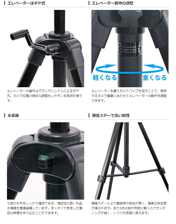 EX-547V2 EX-547 ビデオ II 中型ファミリービデオ三脚 4段 【 ムラウチドットコム 】