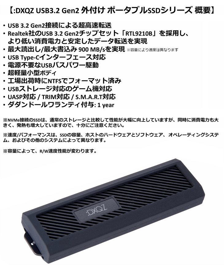 2022モデル ダダンドール USB3.2 Gen2 バスパワー対応 外付け