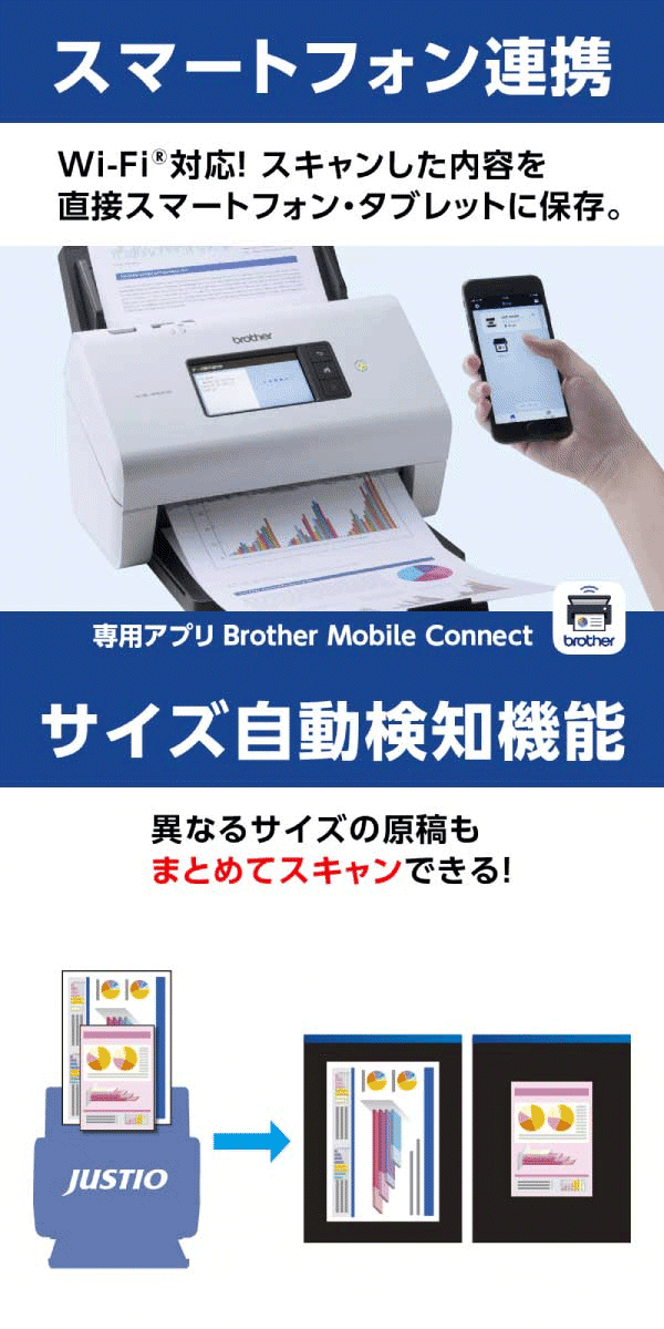 2022年5月新作下旬 ブラザー工業 ドキュメントスキャナー (有線・無線LAN対応/40ppm/タッチパネル/ADF80枚) ADS-4700W 