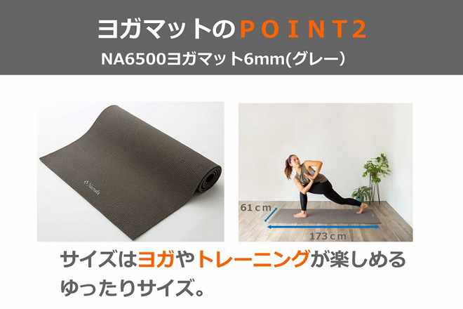ヨガマット 6mm グレー NA6500 【 ムラウチドットコム 】