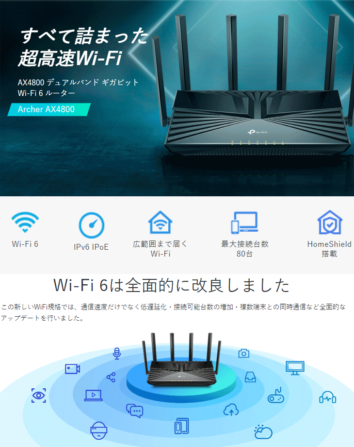 品質のいい 推奨品 TP-LINK ティーピーリンク ARCHER AX4800 WiFi6 無線LANルーター 4324+574Mbps  メッシュWiFi USB3.0 OneMesh対応 discoversvg.com