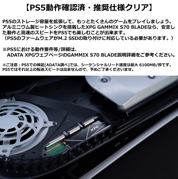 GAMMIX S70 BLADE 1TB PCIe Gen4.0 x4 DRAMキャッシュ PS5確認済 ヒートシンク着脱可 AGAMMIXS70B- 1T-CS 【 ムラウチドットコム 】