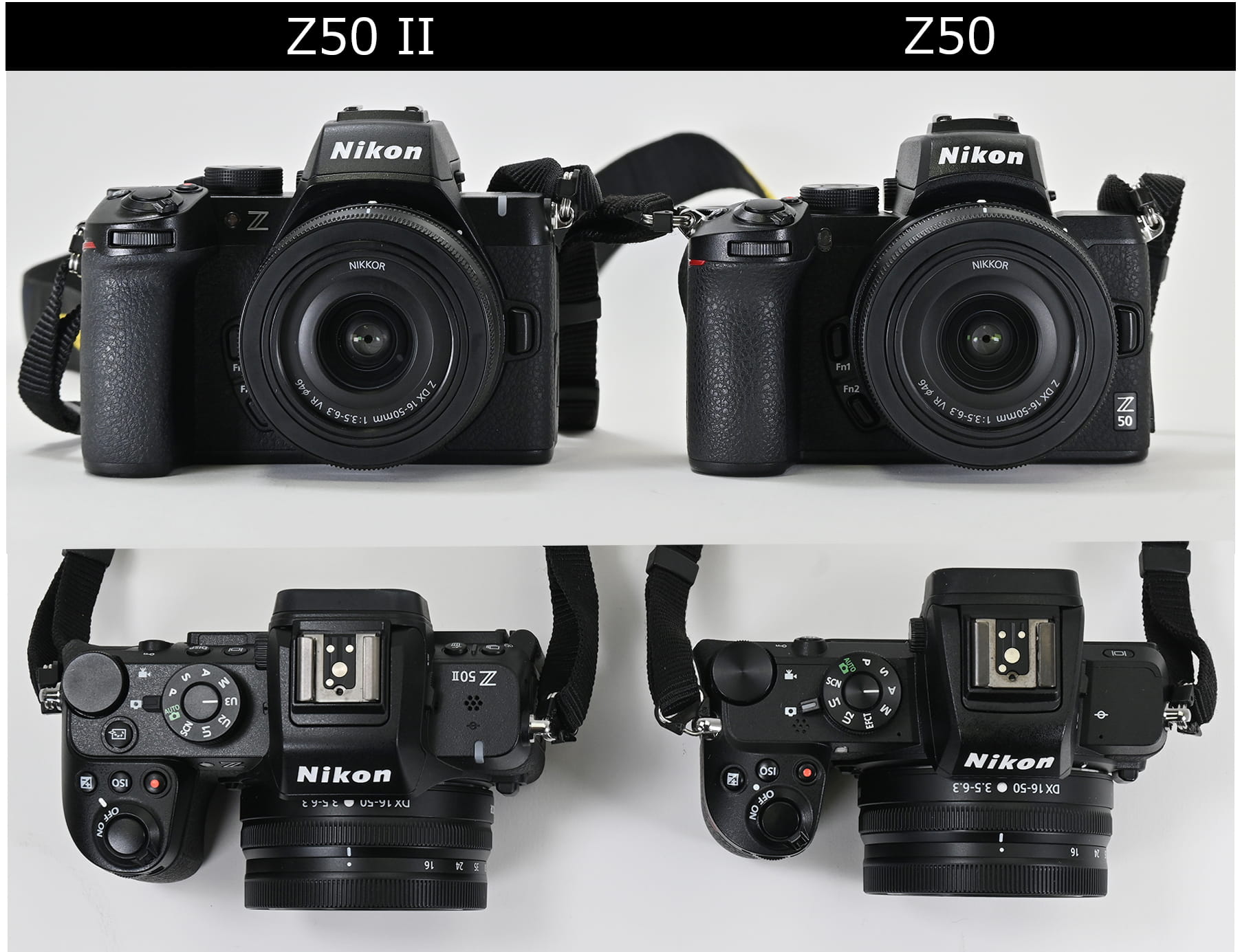 Nikon Z50 II 16-50 VR レンズキットと、Nikon Z50 16-50 VR レンズキット比較 Nikon Z50 II 16-50 VR レンズキットと、Nikon Z50 16-50 VR レンズキット比較