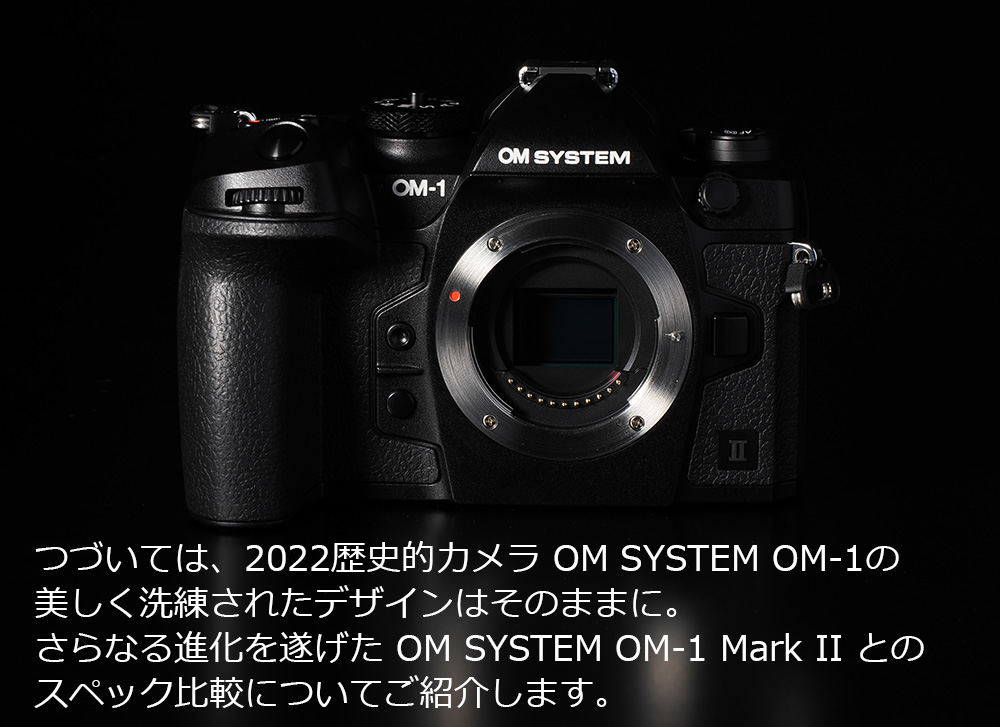 2022jIJ OM SYSTEM OM-1̔ꂽfUC͂̂܂܂ɁBȂi𐋂 OM SYSTEM OM-1 Mark II Ƃ̃XybNrɂĂЉ