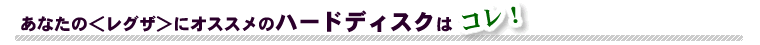 あなたの＜レグザ＞におススメのハードディスクはコレ！