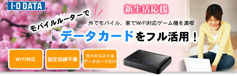 新生活応援　外でモバイル、家でWi-Fi対応ゲーム機を満喫！データカードをフル活用！